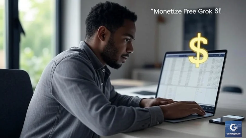 Entrepreneur monetizing free Grok 3 for side hustle profits